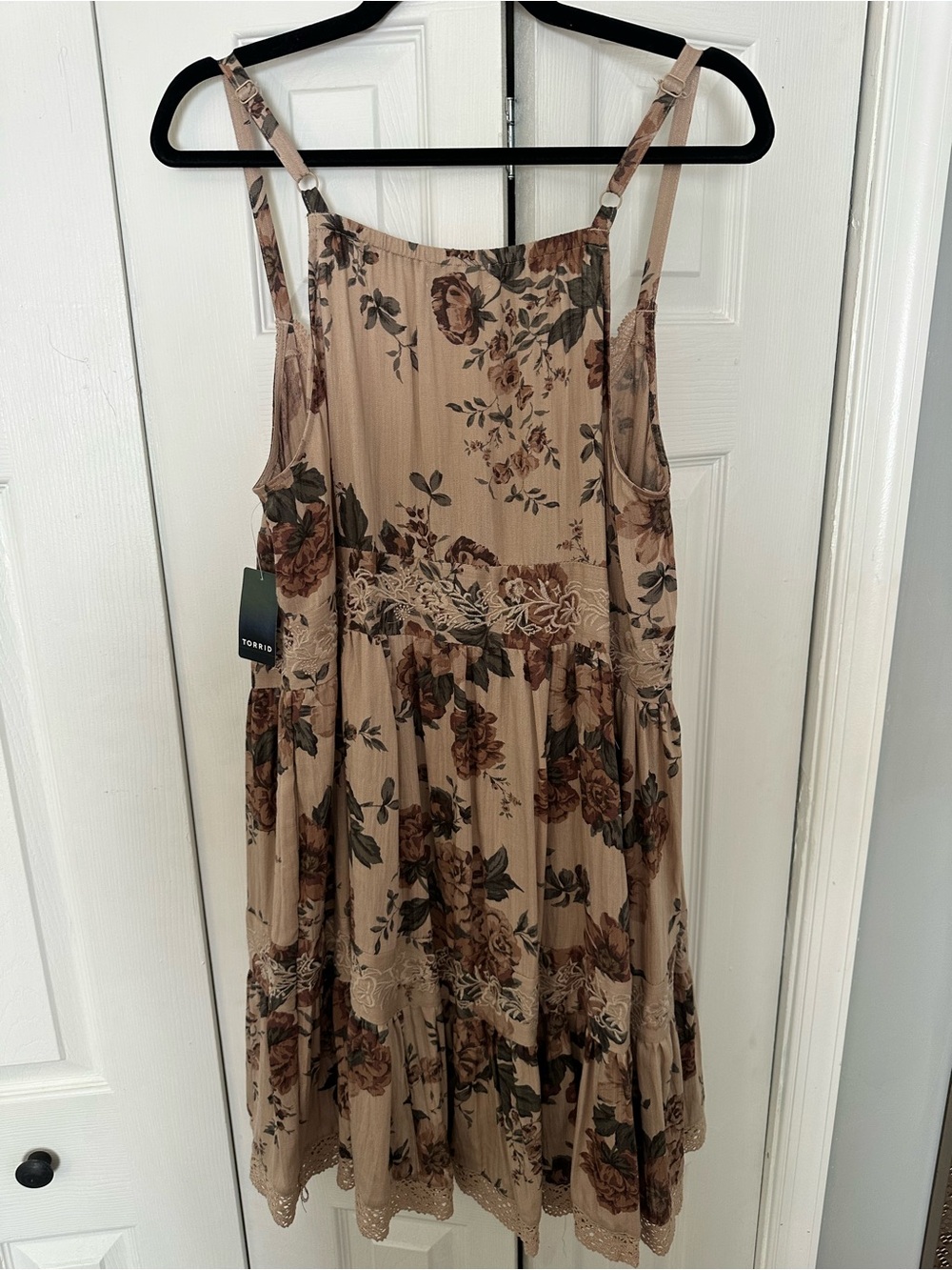 Torrid Festi Dusty Rose Floral Lace-Trim Slip Dress - Picture 6 of 8